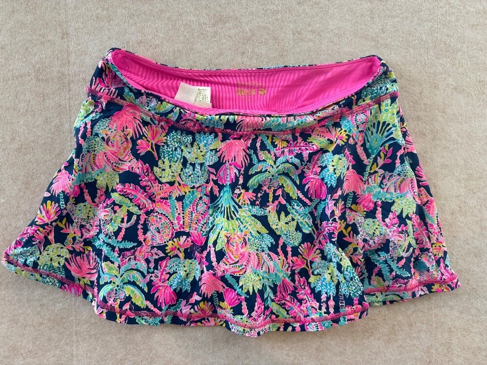 Lilly Pulitzer Luxletic Skort Womens Tropical Floral Pink Navy Golf Tennis